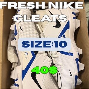 Nike Men's White and Blue Athletic Cleats